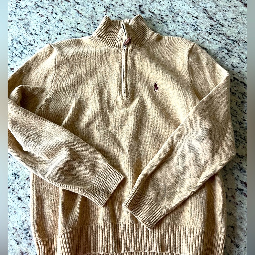 Ralph Lauren Men’s 1/4 Quarter Zip Wool Sweater